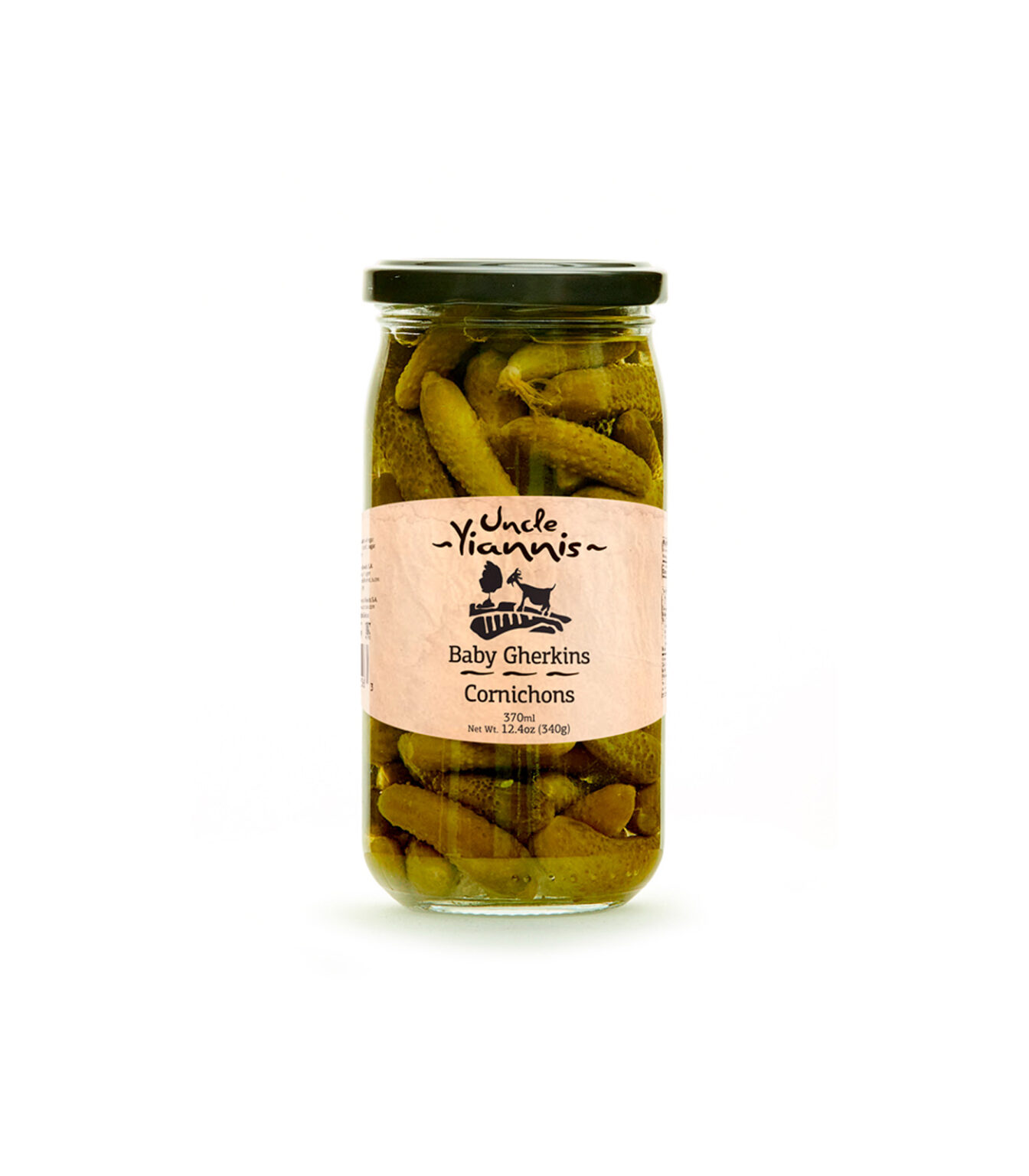 Cornichons Baby Gherkins Uncle Yiannis 370ml Fruiterie Potager