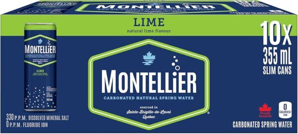 Eau de source naturelle gazéifiée Lime – Montpellier 10x355ml