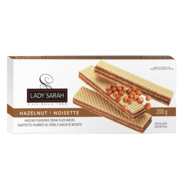 Gauffrettes fourrées de crème au Noisette Lady Sarah 200 g