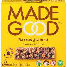 Barres Granola Saveur de Chocolat Banane Made Good 120 g