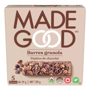 Barres Granola Saveur de Pépite de Chocolat Made Good 120 g
