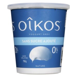Oîkos - Yogourt Sans Sucre Nature 0 % 750 g
