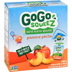 Compote de pomme-pêche Gogo Squeez Materne 4X90g