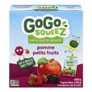 Compote de pomme-petits fruits Gogo Squeez Materne 4X90g