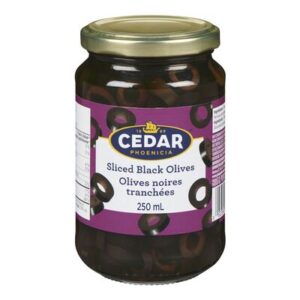 Olives noires tranchées Cedar Phoenicia 250 ml