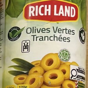 Olives vertes tranchées Rich Land 398 ml