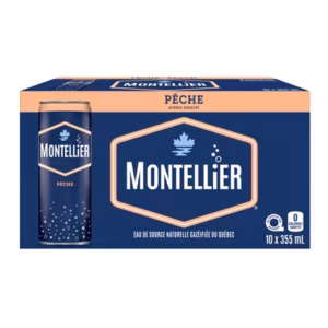 Eau de source naturelle gazéifiée Pêche – Montellier 10x355ml